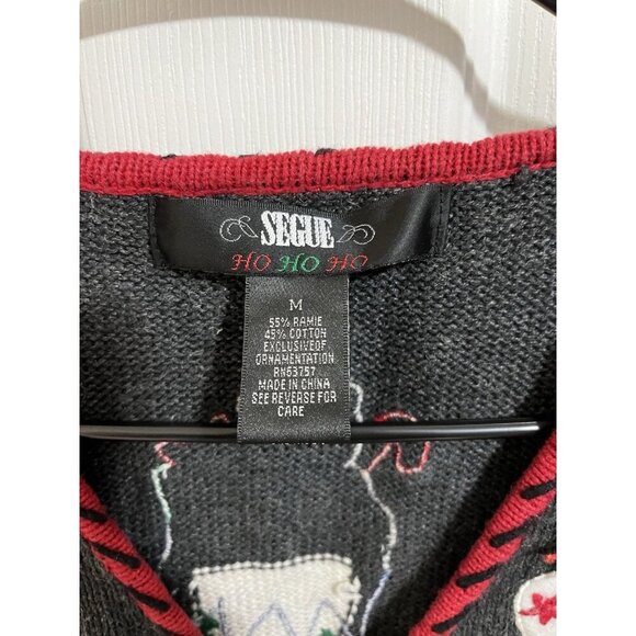 Vintage SEGUE Women's M Holiday Sweater Vest Christmas Theme Mittens Stockings - Picture 4 of 5